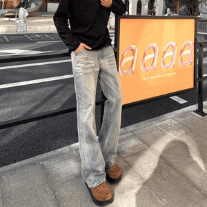 Straight-Leg Denim Jeans