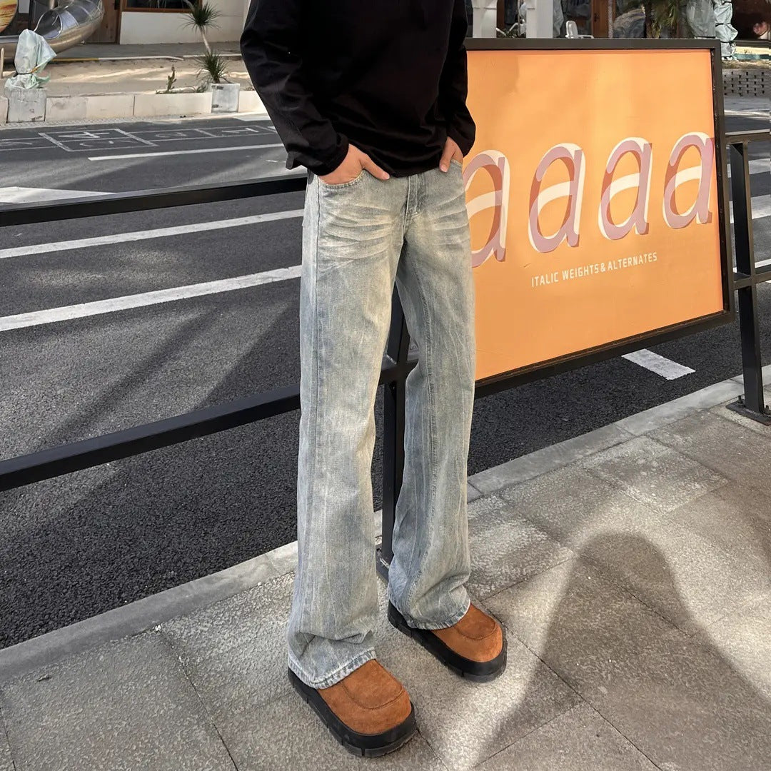 Straight-Leg Denim Jeans