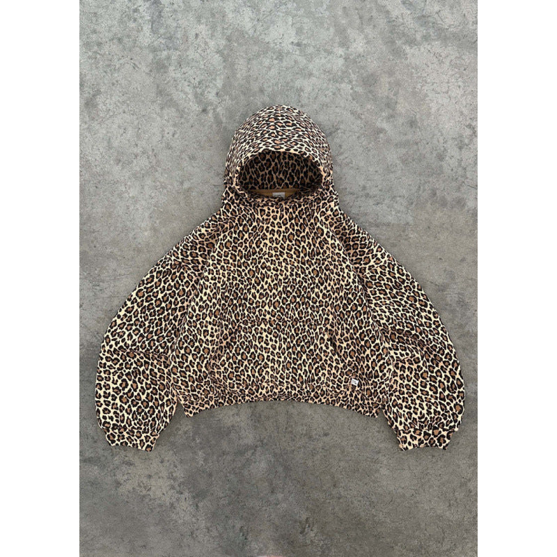 Leopard Print Hooded Sweatshirt Streetwear