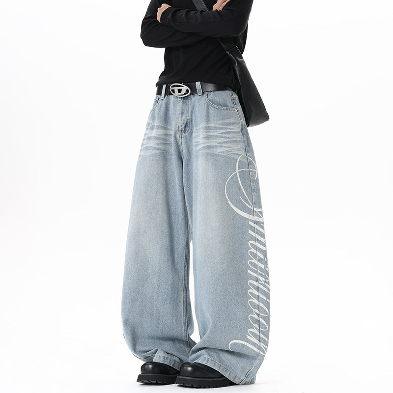 Washed Straight Leg Jeans