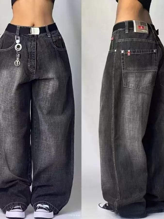 Retro Embroidered Streetwear Men?s Wide-Leg Pants