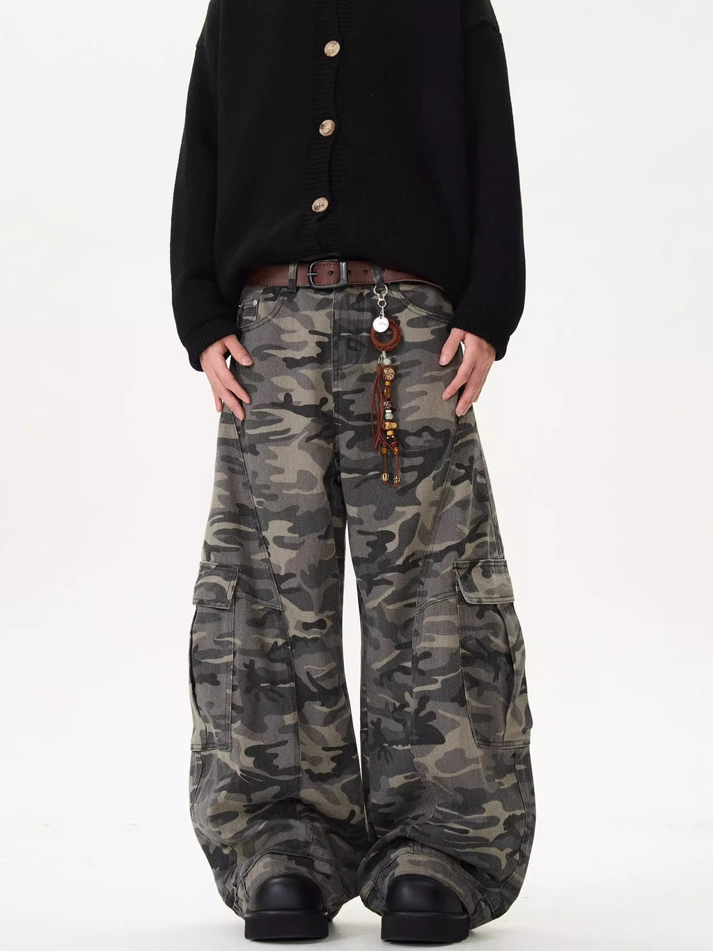 Camouflage Wide Leg Jeans