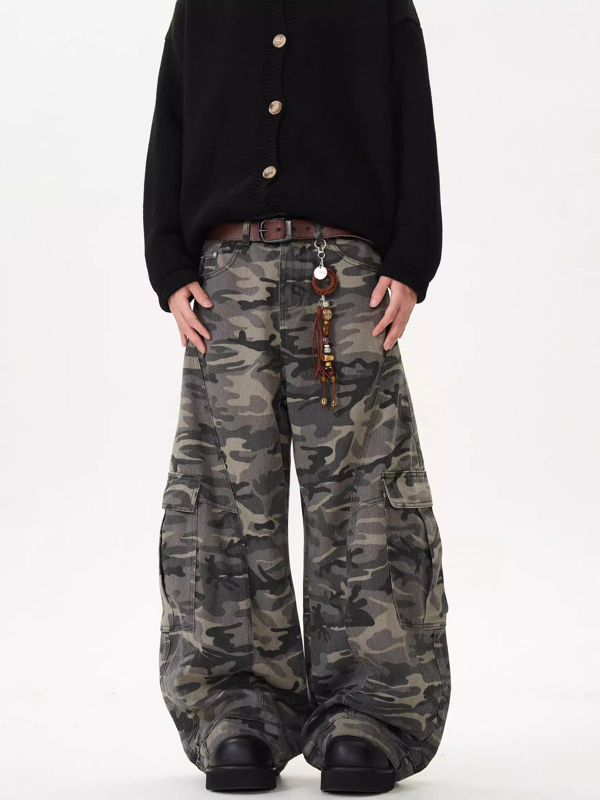 Camouflage Wide Leg Jeans