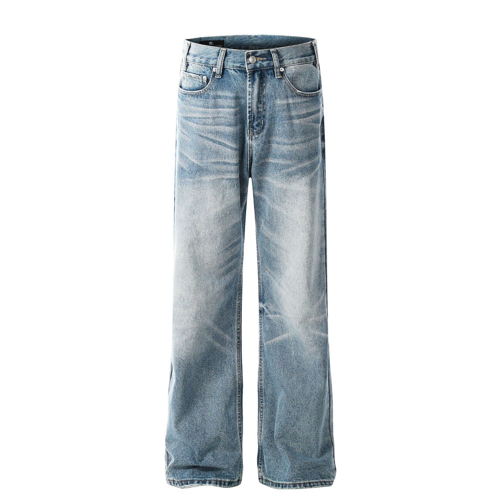Washed Blue Flared Denim Jeans