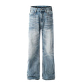 Washed Blue Flared Denim Jeans