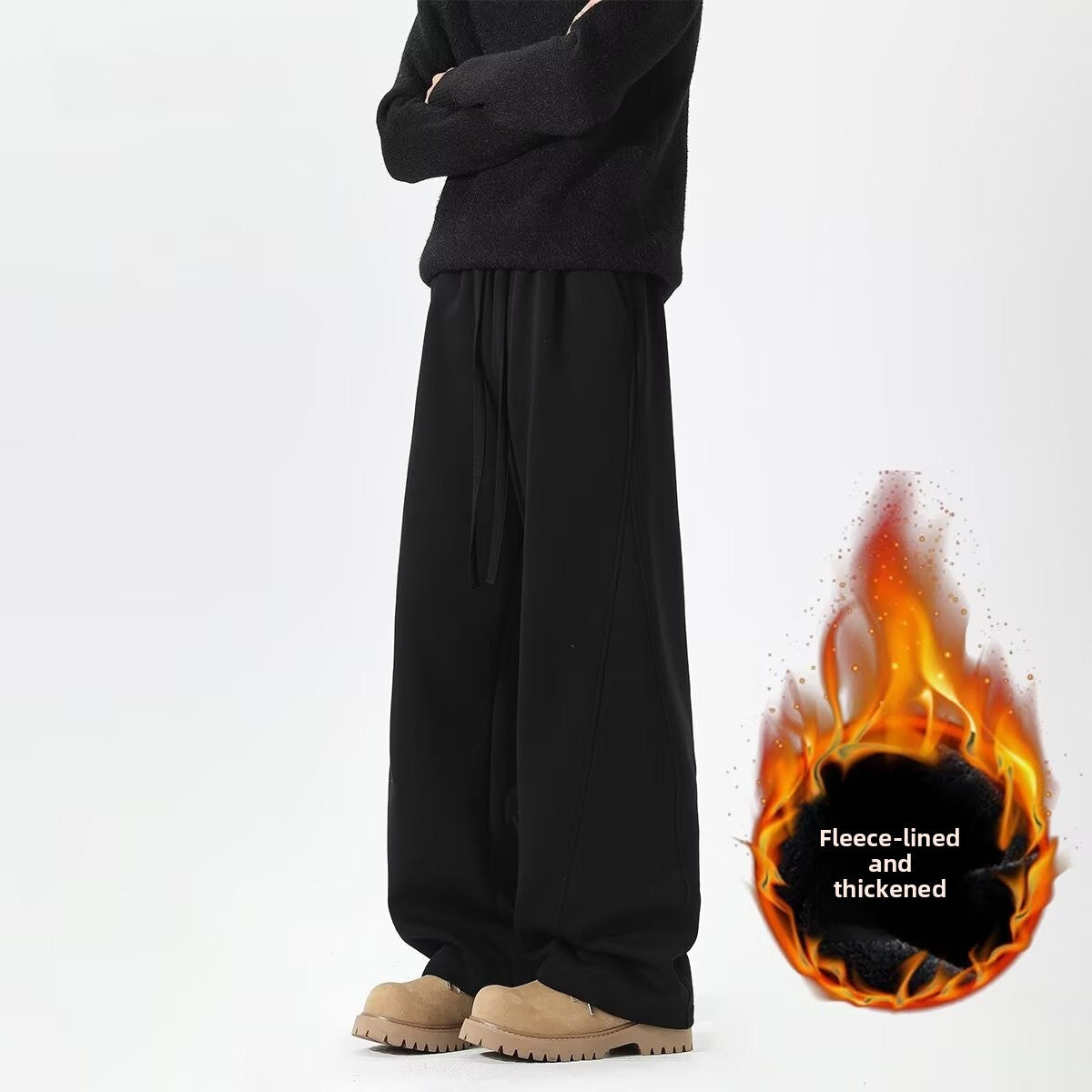 Mens Heavyweight Curved Hem Sweatpants