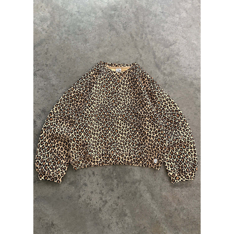 Leopard Print Hooded Sweatshirt Streetwear
