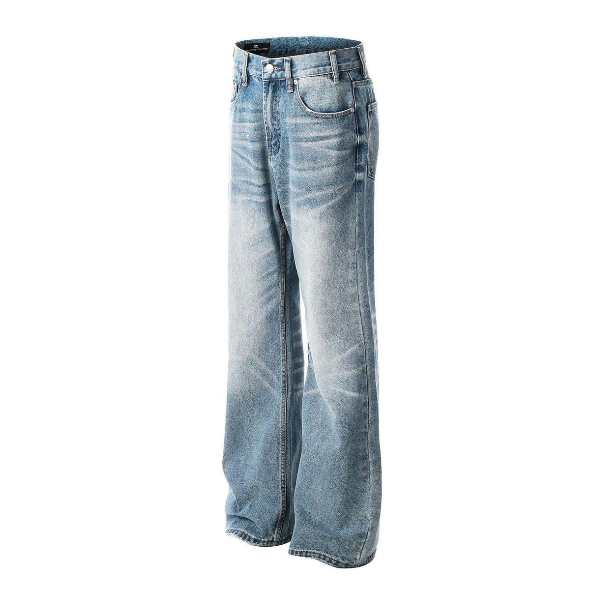 Washed Blue Flared Denim Jeans