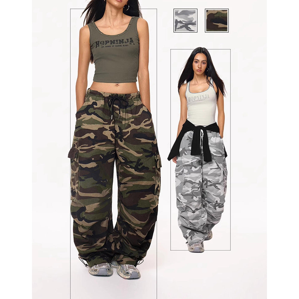 Vintage Streetwear Casual Wide-Leg Pants