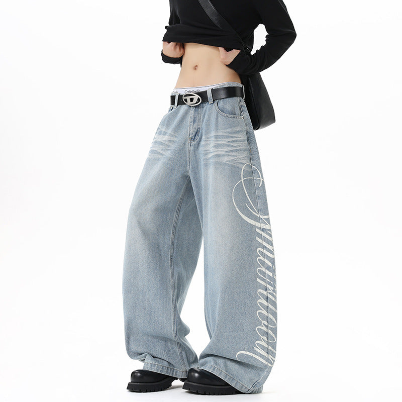 Washed Straight Leg Jeans