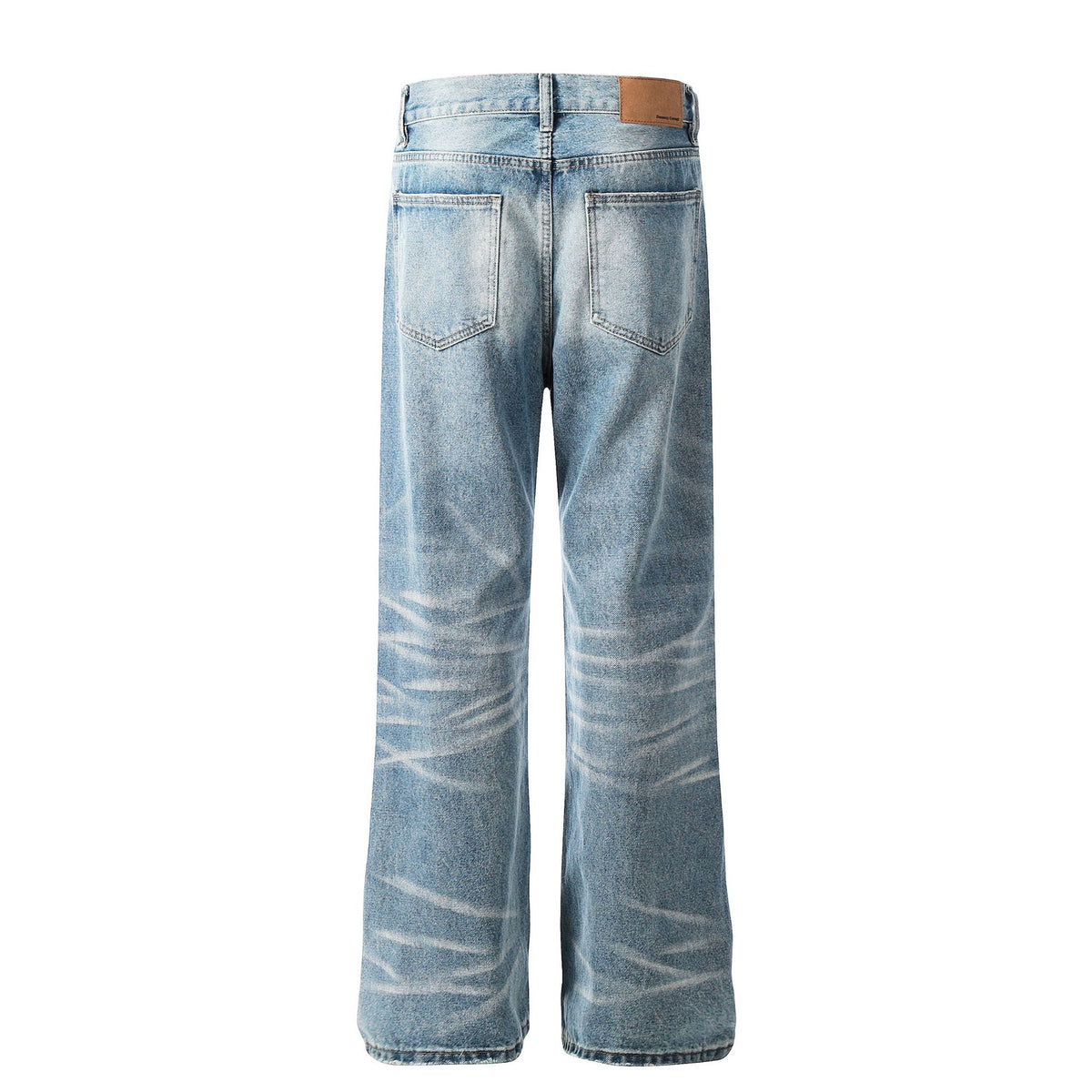 Washed Blue Flared Denim Jeans