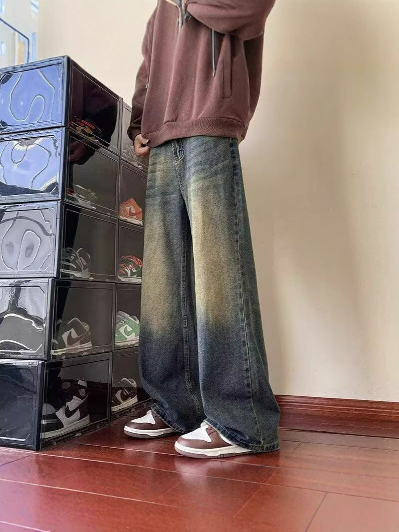 Vintage Washed Wide Leg Jeans