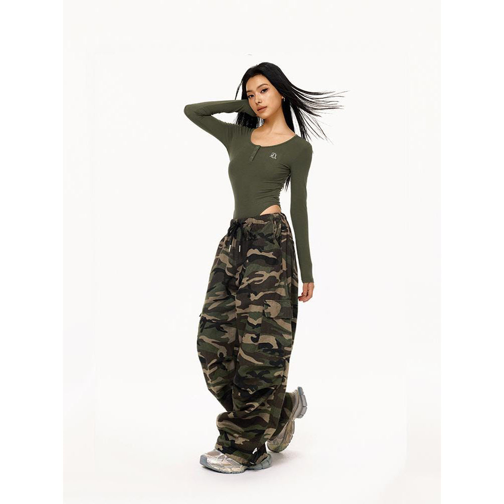 Vintage Streetwear Casual Wide-Leg Pants