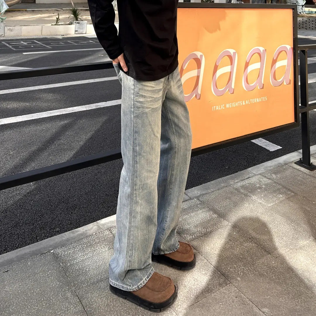 Straight-Leg Denim Jeans