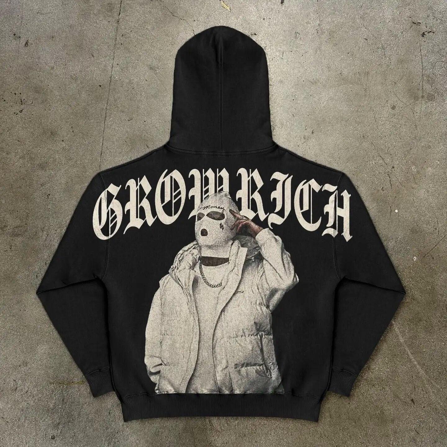 Retro Skull Print Hoodie Streetwear