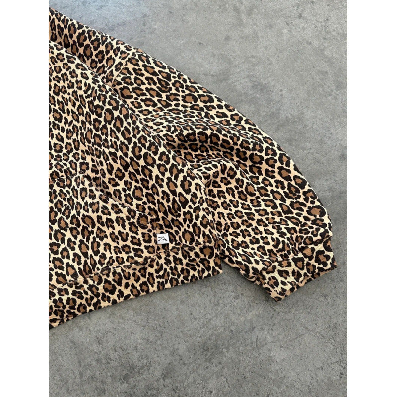 Leopard Print Hooded Sweatshirt Streetwear