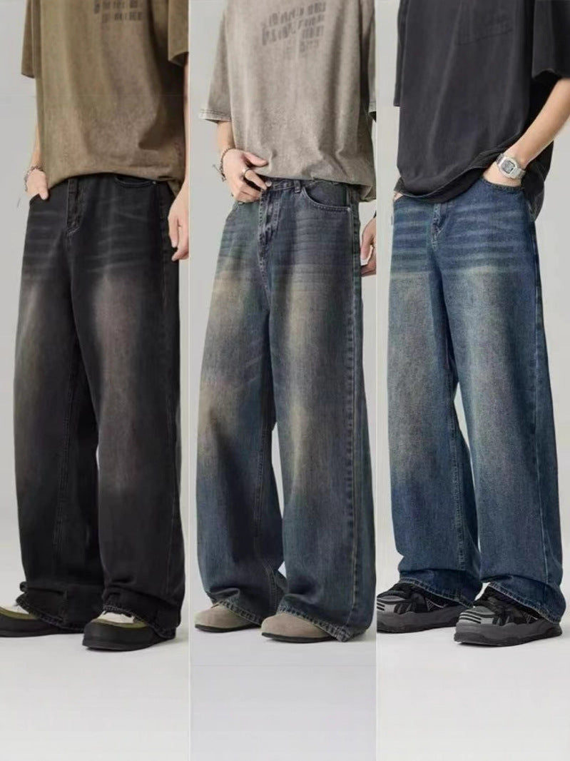 Vintage Washed Wide Leg Jeans