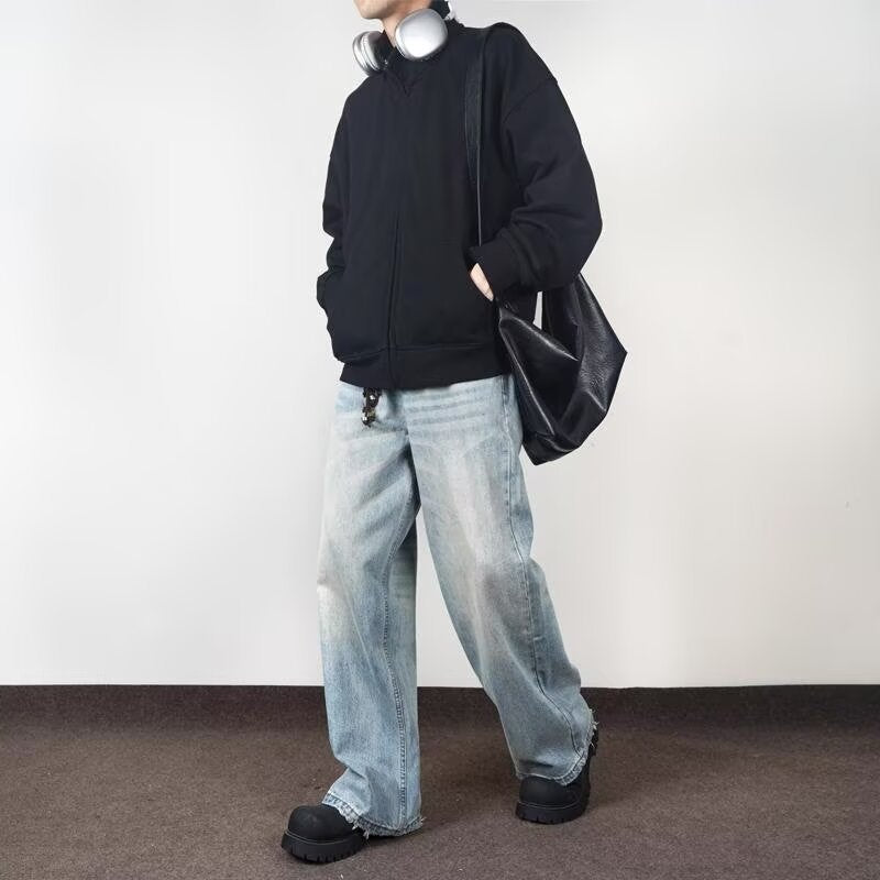 Loose Straight-Leg Denim Jeans