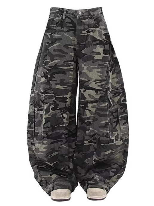 Camouflage Wide Leg Jeans