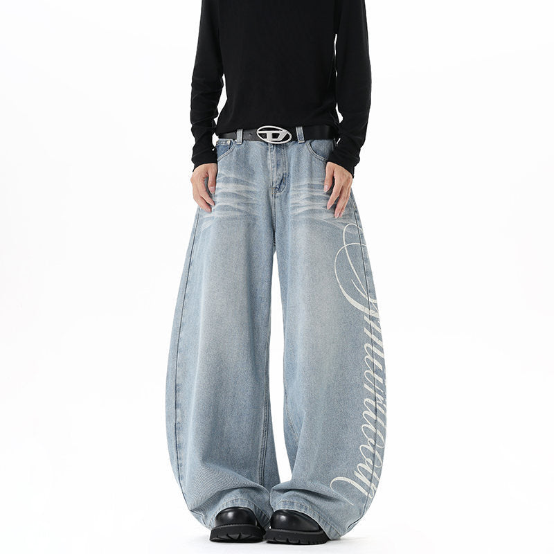 Washed Straight Leg Jeans