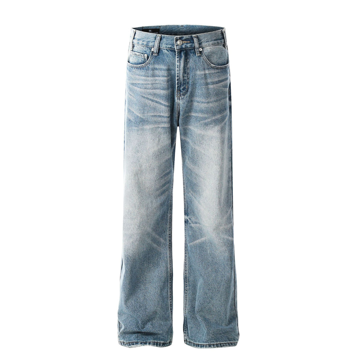 Washed Blue Flared Denim Jeans