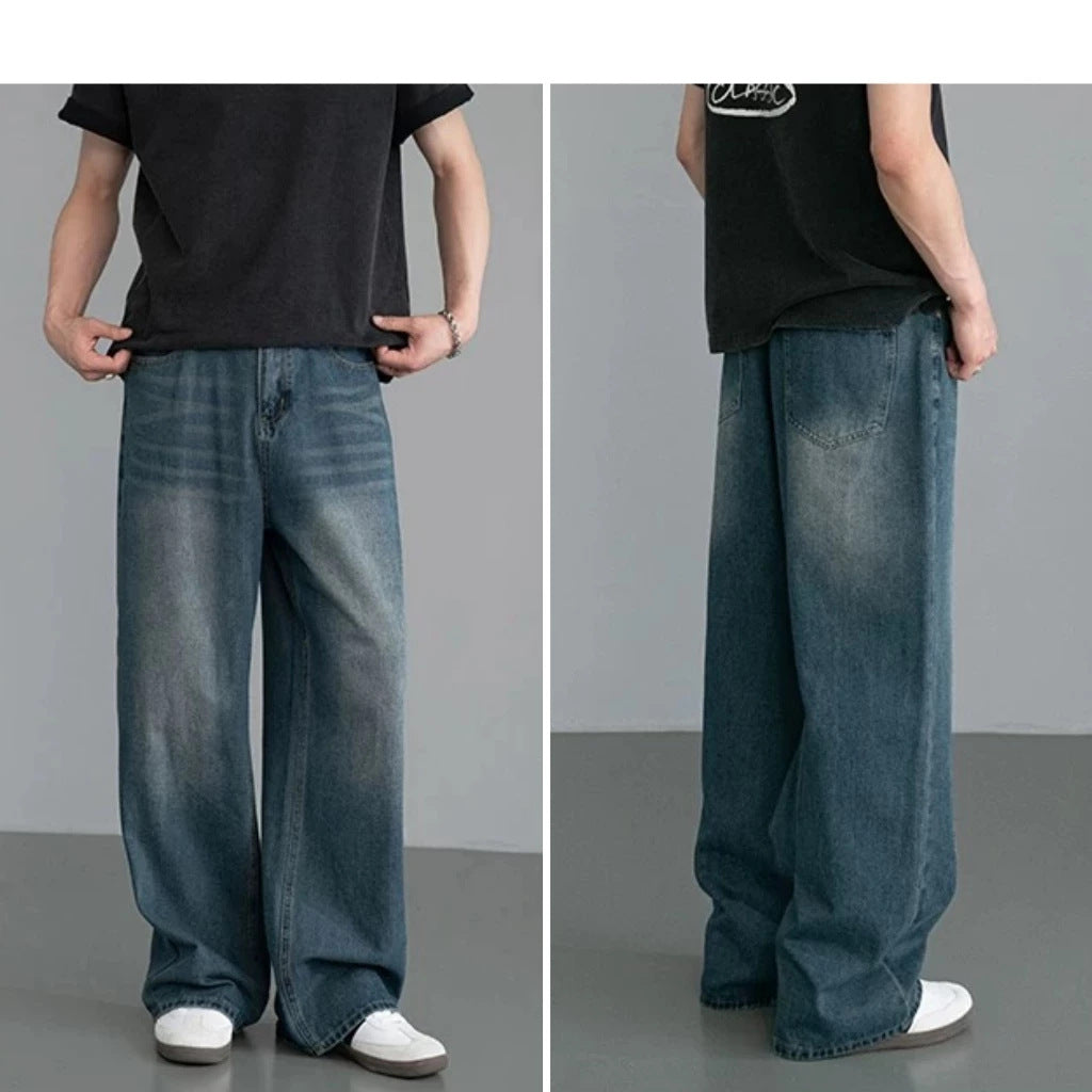 Vintage Washed Wide Leg Jeans