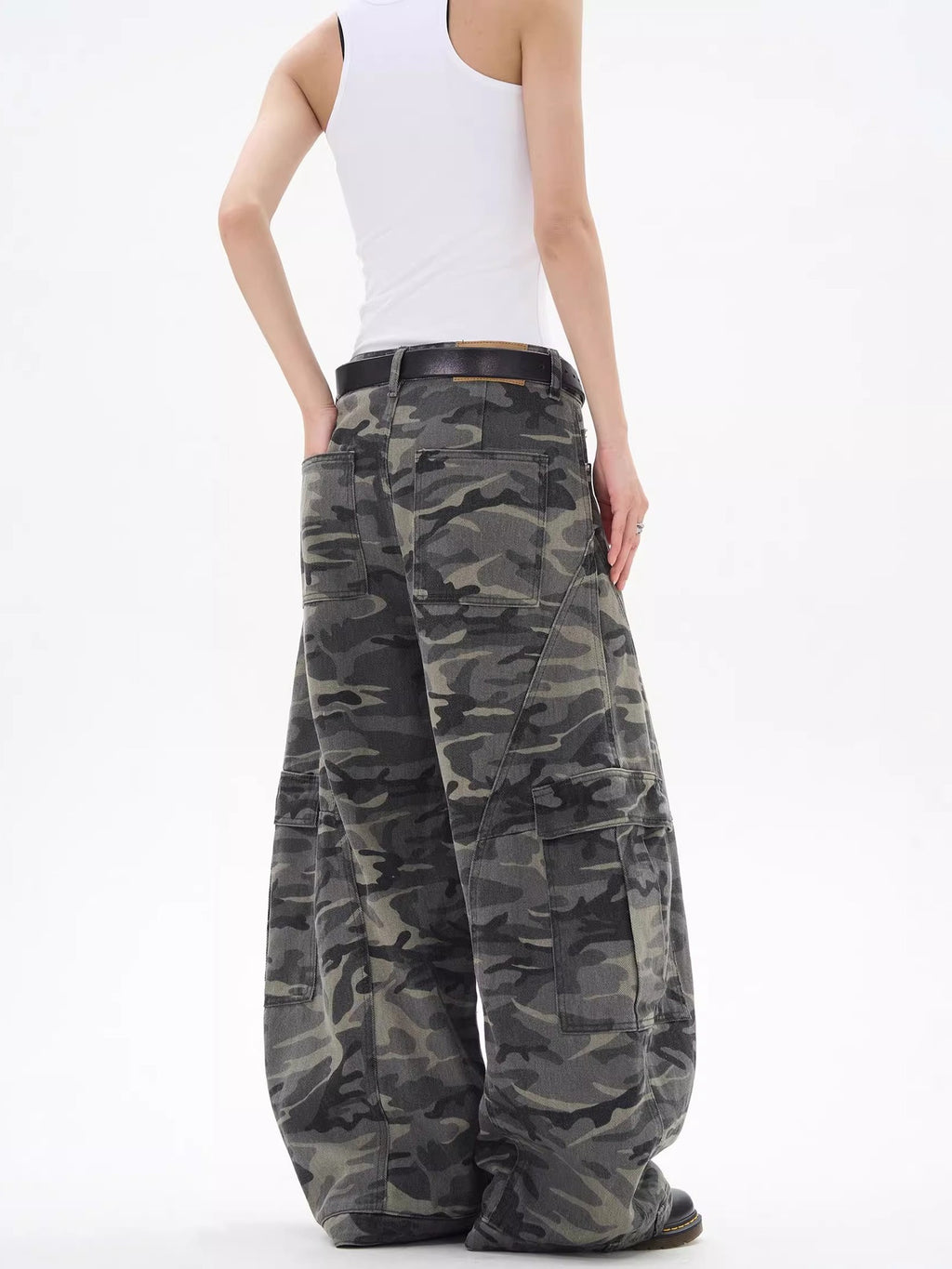 Camouflage Wide Leg Jeans