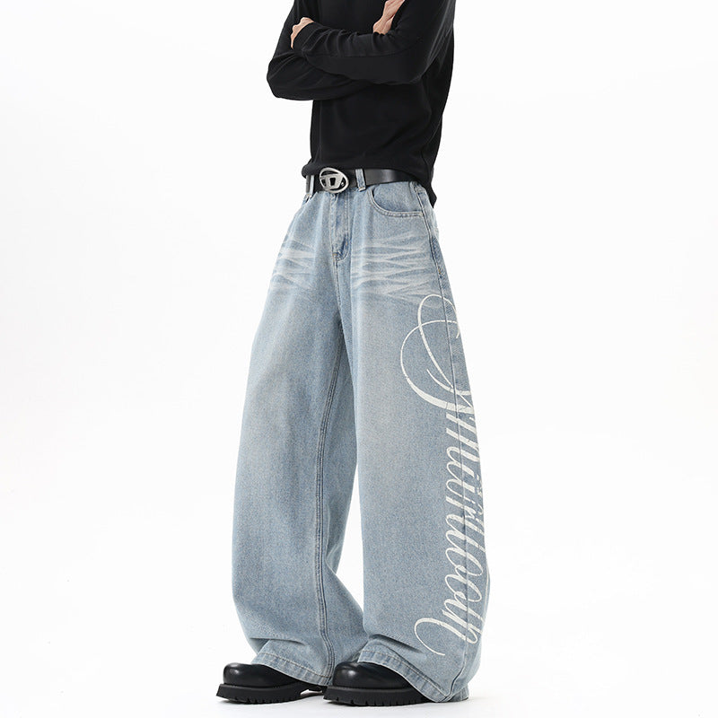 Washed Straight Leg Jeans