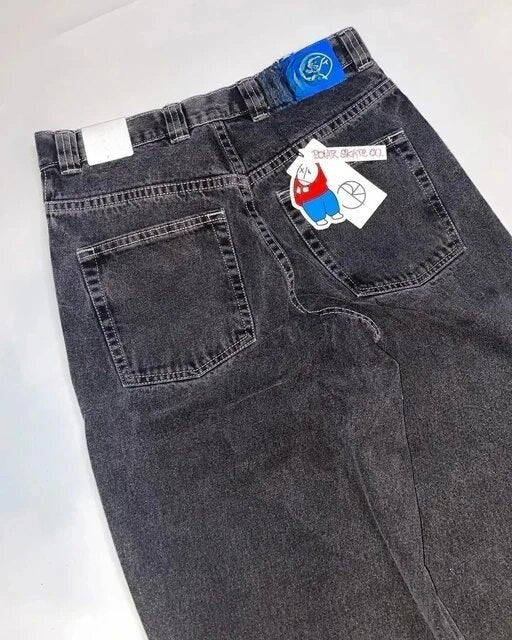 Retro Embroidered Streetwear Men?s Wide-Leg Pants