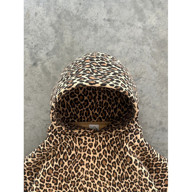 Leopard Print Hooded Sweatshirt Streetwear